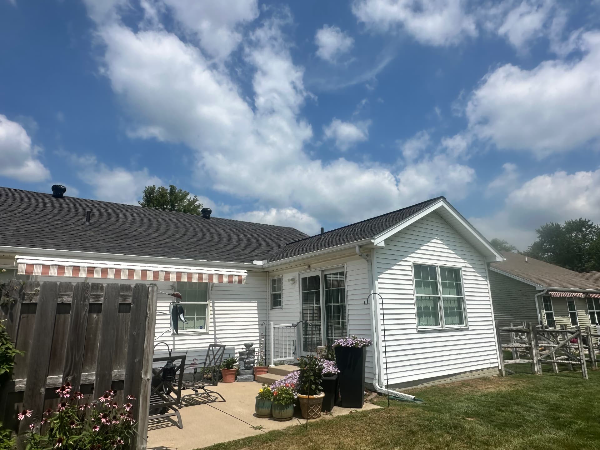Completed re-roof, rear elevation — Dundee, MI