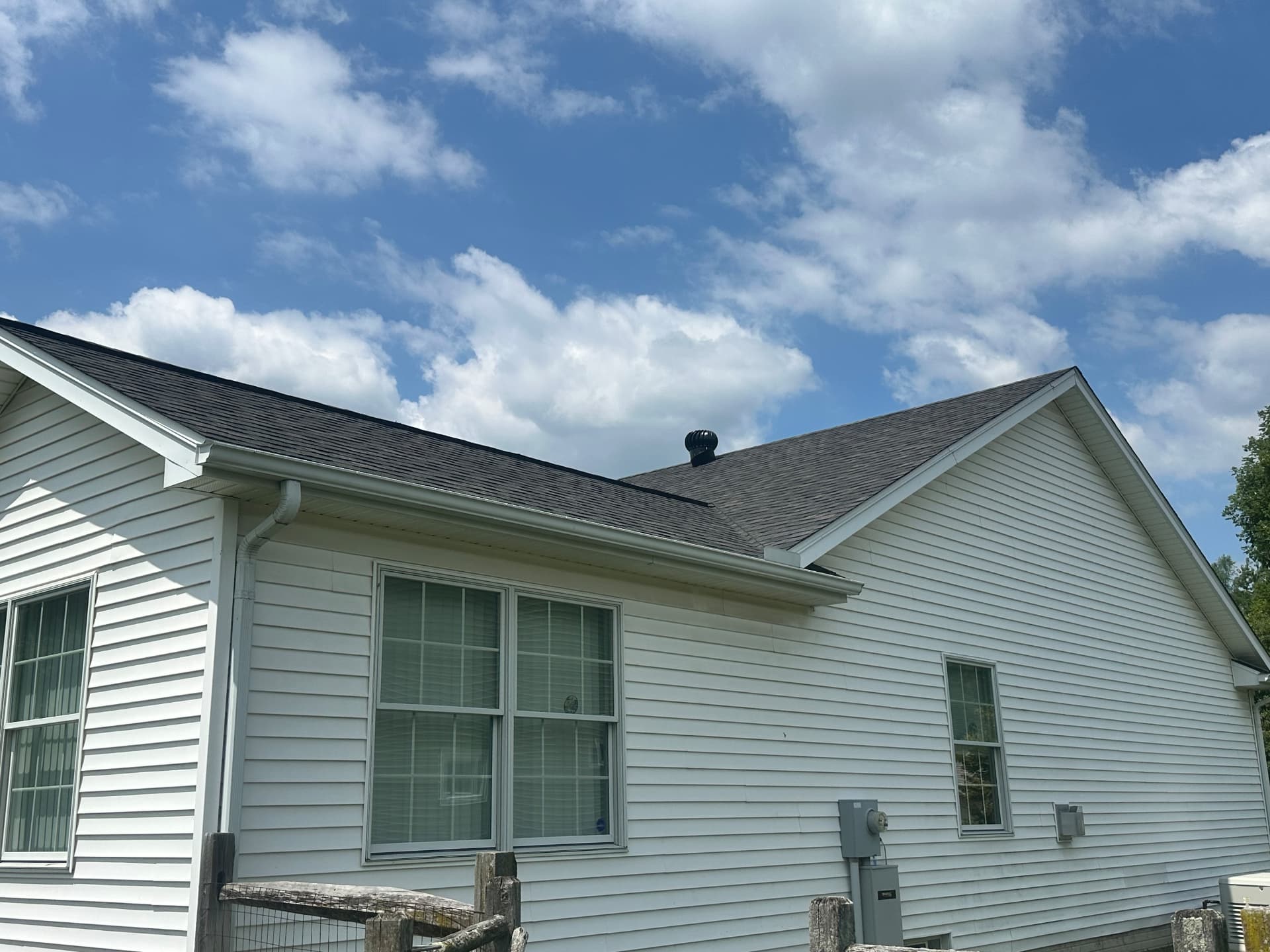 New shingles & gutters, side elevation — Dundee, MI