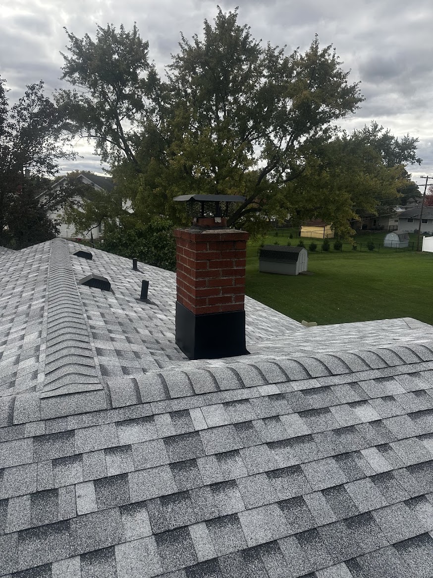 Chimney flashing & ridge cap — Petersburg, MI